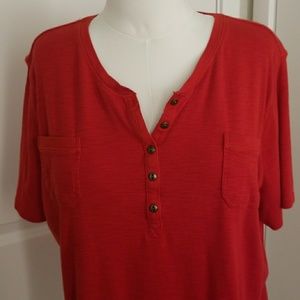Chaps red short sleeve top